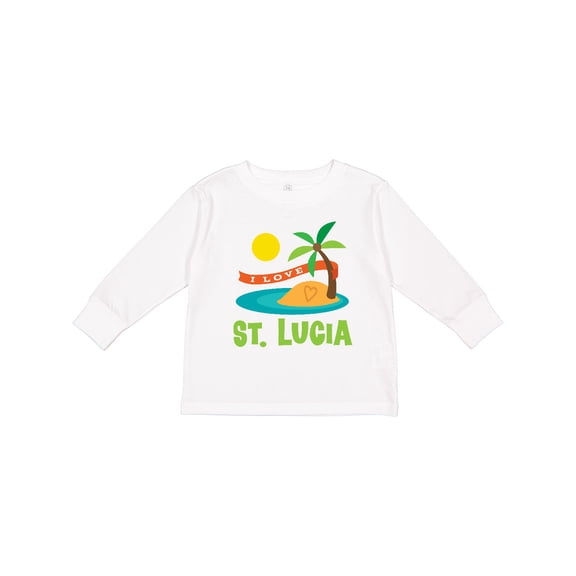 Inktastic I Love St Lucia Boys or Girls Long Sleeve Toddler T-Shirt
