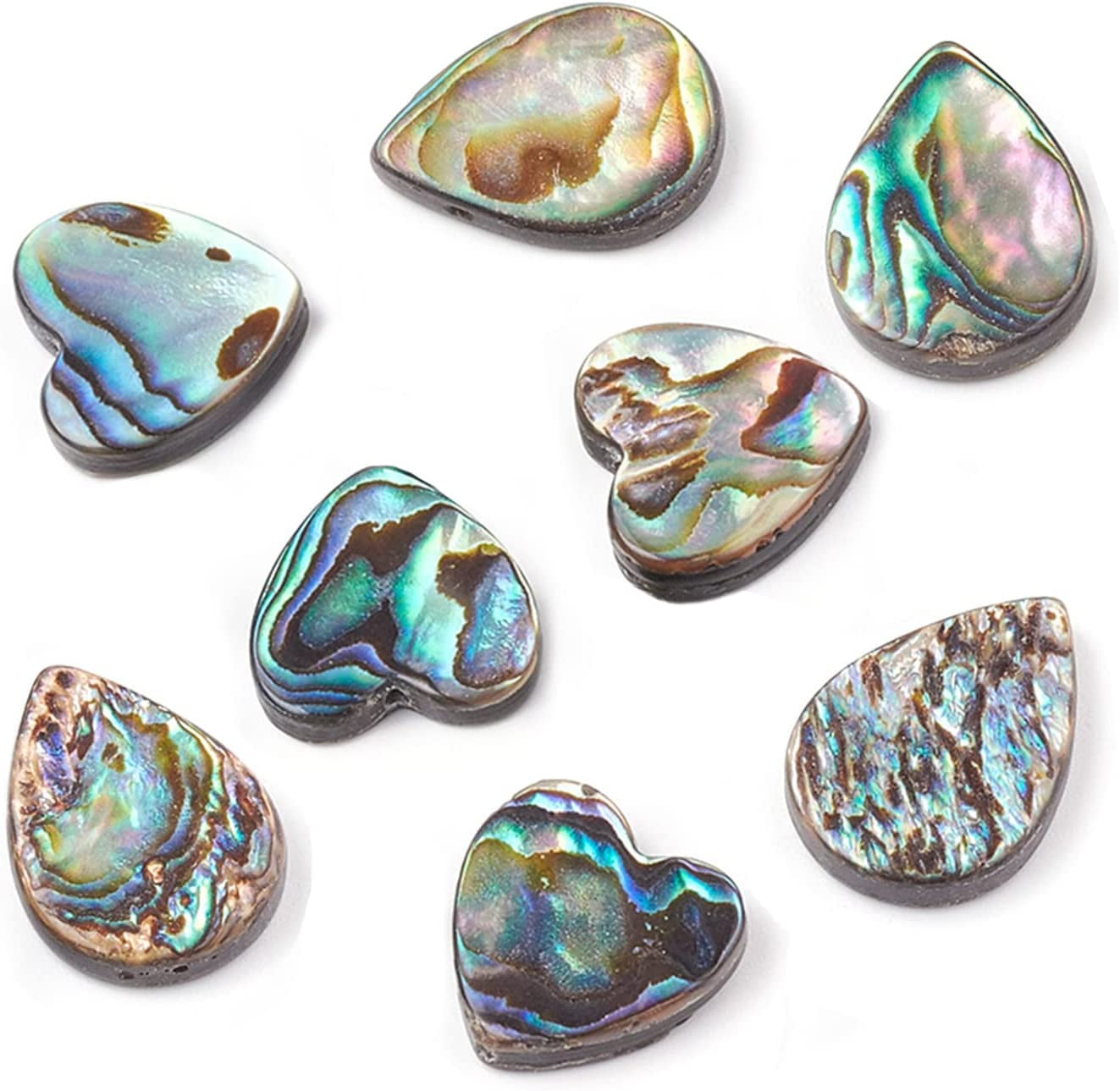 1 Strand Natural Abalone Shell/Paua Shell Beads Strands Rectangle 12x8x3mm Hole: 0.5mm about 33pcs/strand 16''(40.64cm)