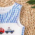 thumbnail image 6 of DHFJKG Infant Toddler Overalls Sleeveless Cartoon Embroidery Plaid Pants For 0-18 Months Boys Girls Cute Bib Overall, 6 of 7
