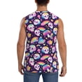 thumbnail image 4 of Balery Skull colorful mushroom rainbow Camisetas sin mangas para hombre, absorbe la humedad y protege contra el mal olor.-X-Large, 4 of 7