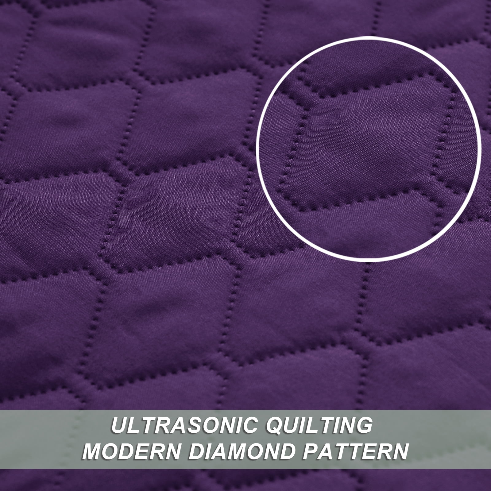 Exclusivo Mezcla Twin Quilt Set, 2-Piece Lightweight Twin Quilts Soft Bedspreads Bed Coverlets, Deep Purple, 68"x88"