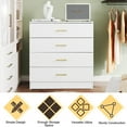 thumbnail image 6 of 4-Drawer Dresser, Heavy Duty Wood Chest of Drawers, Modern 4 Drawer Dresser, Storage Bedroom Chest for Kids Room, Bathroom, Closet, Entryway, Hallway, Nursery, White Vertical Storage Cabinet, L2012, 6 of 10