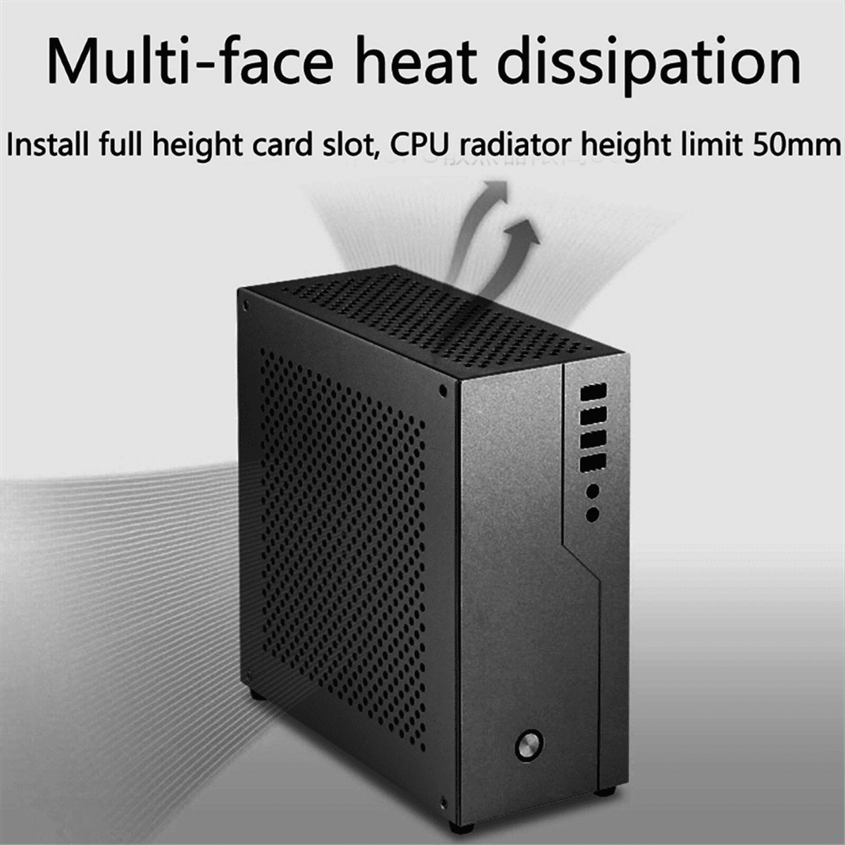 Mini Compute Case for ITX Compute HTPC Host for Case ITX Small Chassis All Aluminum,1 * Compute Case,Black