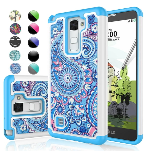 Lg Stylo 2 Plus Case Lg Stylus 2 Plus Case Njjex Paisley Blue Studded Rhinestone Retro Pattern Rubber Plastic Protective Cases Cover For Lg G Stylo 2 Plus Ms550 K530 K535 Walmart Com