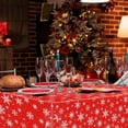thumbnail image 4 of Snowflake Christmas Party Tablecloth Blue Snow Winter Party Children's Birthday Decoration Disposable PE Tablecloth, 4 of 9