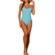 thumbnail image 2 of Bañador de una pieza para mujer con lazo, espalda cruzada, control de abdomen, sin espalda, trajes de baño Monokini M Azul Claro, 2 of 5