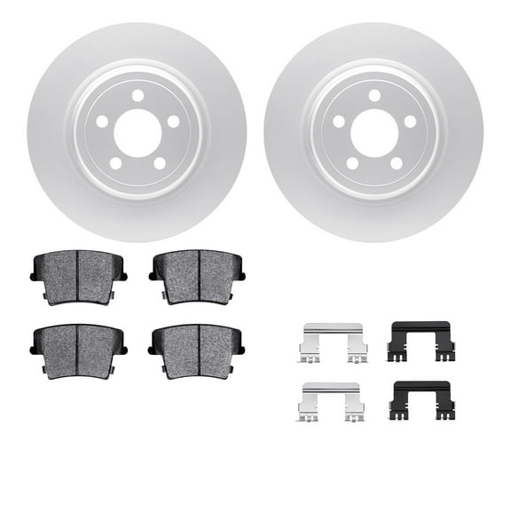 Dynamic Friction Company Rear Geospec Brake Rotors with 5000 Advanced Brake Pads includes Hardware 4512-39052