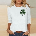 thumbnail image 2 of LIaqionyy St Patrick's Day Women Shamrock Graphic T-Shirt 3/4 Sleeve Crewneck Loose Casual Festival Tops, 2 of 4
