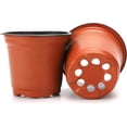 thumbnail image 4 of 100 Pcs 4" Plastic Plants Nursery Pot/Pots Seedlings Flower Plant Container Seed Starting Pots,4 Inch,Red Red 4 Inch, 4 of 8