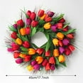 thumbnail image 2 of 17.7in Spring Artificial Tulip Front Door Wreath Home Decor Window Wall Party Wedding Hanging Decor, 2 of 7