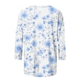 thumbnail image 5 of Craaazy 3/4 Sleeve Tops for Women Loose Fit Crew Neck Vintage Prints Casual T Shirts Plus Size S to 5XL Spring Summer Fall Daily Wear, 5 of 5