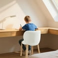 thumbnail image 4 of Litake Modern Vanity Chair with Love Backrest, Makeup Vanity Stool Teddy Fabric for Dressing Home Office Bedoom and Living Room,2PCS White, 4 of 7