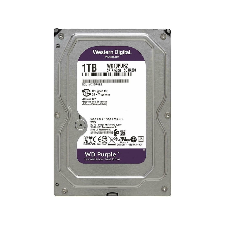 Western Digital 1TB WD Purple Surveillance Internal Hard Drive