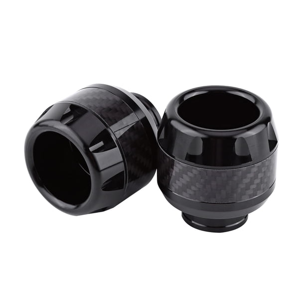 1 par de deslizadores de fibra de carbono para horquilla delantera de motocicleta, protección contra choques.