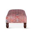 thumbnail image 4 of World Interiors Algiers Fabric Upholstered Red Pattern Ottoman in Multi-Color, 4 of 5