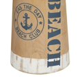 thumbnail image 5 of 6"W, 11"H Brown Wood Door Stopper Buoy Sculpture with Rope Accents, by DecMode (2 Count), 5 of 8