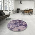 thumbnail image 4 of Ahgly Company Machine Washable Indoor Square Industrial Modern Purple Jam Purple Area Rugs, 6' Square, 4 of 7