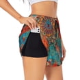 thumbnail image 1 of Balery Mandala Colorful Pantalones cortos deportivos para mujer con forro y dos bolsillos, elásticos, para entrenamiento, gimnasio, yoga-X-Large, 1 of 7