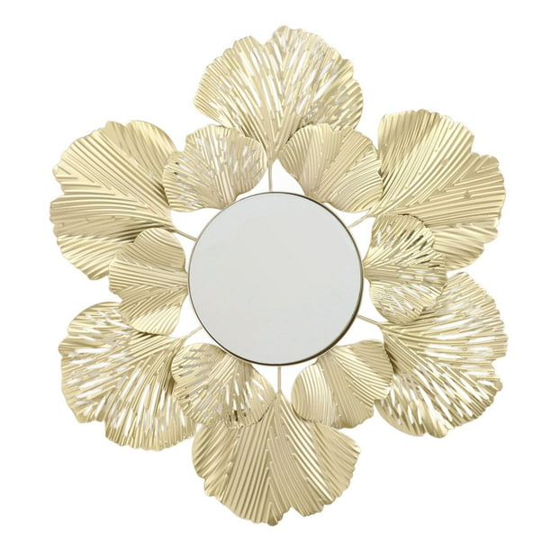Espejos De Pared Material De Hierro Moderno Simple Decorativo Decorativo Ginkgo Hoja Pared Montada Con Diseño único Para Varias Habitaciones Hogar