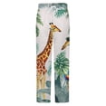 thumbnail image 5 of Jungle Giraffe Paradise Print Winter Female Pants Flannel High Waist Women Pants Lady Warm Straight Leg Plush Trousers, 5 of 7