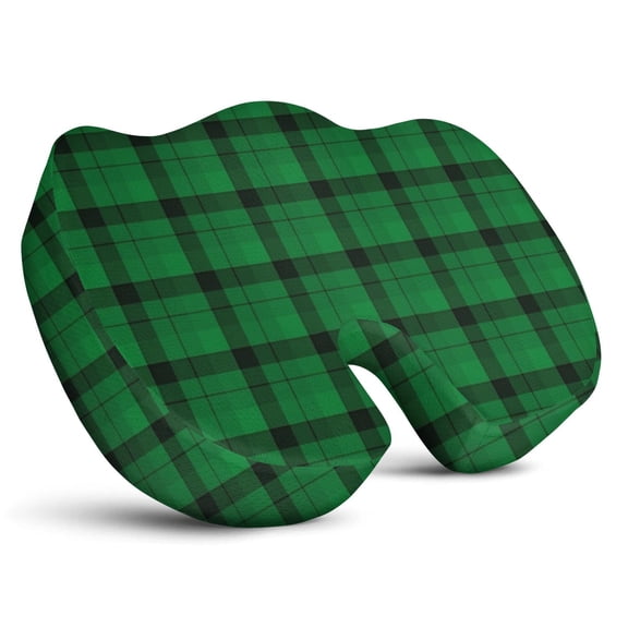 Premium Plaid Pattern Memory Foam Seat Cushion Ergonomic Chair Pad for Office Chair, Car, Airplane & Bleachers Sciatica, Tailbone Hip & Back Pain Relief - Chair Cushion for Long Office Workers.