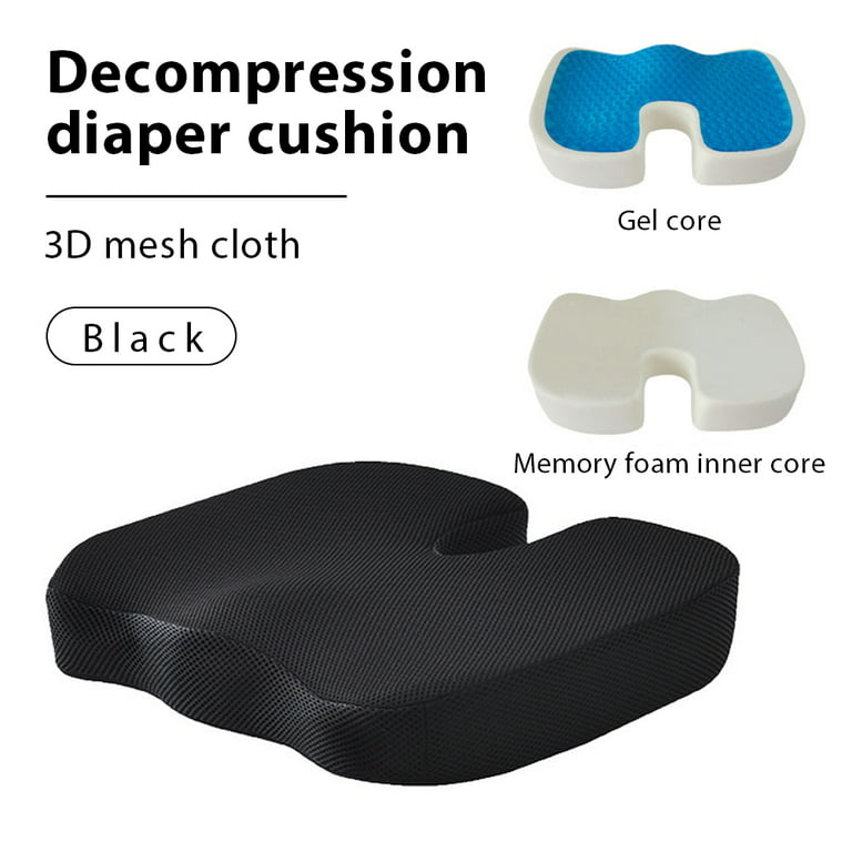 Plixio Memory Foam Seat Cushion and Lumbar Back Support Pillow- Chair Pillow for Sciatica, Coccyx, Back & Tailbone Pain