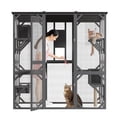 thumbnail image 7 of 70inch Walk-in Catio with Window Access,Outdoor Cat Enclosure with Perches&Condos Cat House with Waterproof Roof,Cat Hammock Shelter Platforms & Resting Box,Walk-in Kitty Playpen for Patio/Backyard, 7 of 7