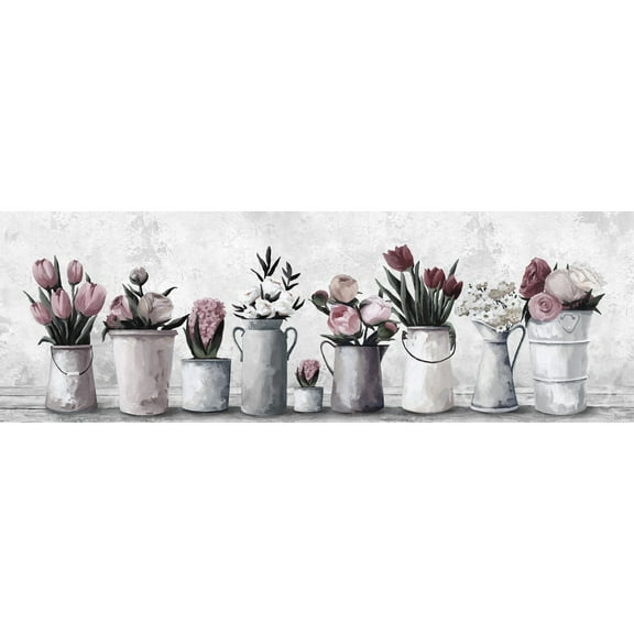 Parvez Taj Fresh Pink Tulips Painting Print on Wrapped Canvas