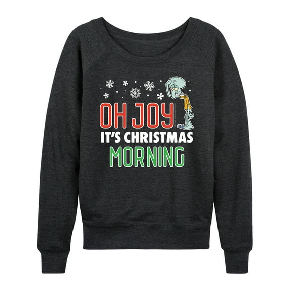 SpongeBob SquarePants - Oh Joy It's Christmas Morning - Women's Lightweight French Terry Long Sleeve Shirt