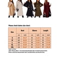 thumbnail image 3 of Fangasis Ladies Overcoats Long Sleeve Outwear Double Breasted Jacket Women Casual Pea Coats Mid Work Trench Coat Apricot 2XL, 3 of 3