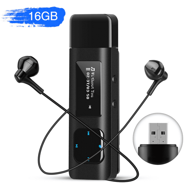 Agptek 16gb Clip Mp3 Player With Usb Flash Drive Metal Lossless Music Player Supports Fm Radio Recording With Armband And Earphones Black Walmart Com Walmart Com
