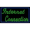 thumbnail image 1 of Green Internet Connection Blue Border LED Neon Sign 20 x 37 - inches, Clear Edge Cut Acrylic Backing, with Dimmer - Bright and Premium built indoor LED Neon Sign for Computer & Electronics store., 1 of 7