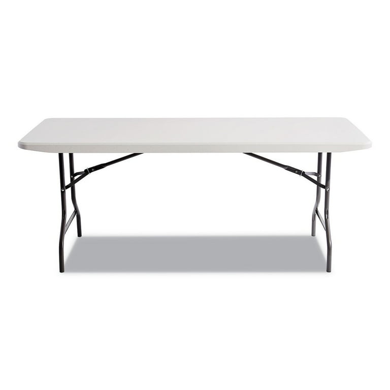 Resin Rectangular Folding Table, Square Edge, 72w x 30d x 29h, Platinum Resin Rectangular Folding Table, Square Edge, 72w x 30d x 29h, Platinum