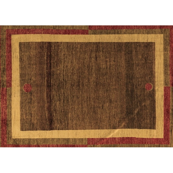 Ahgly Company Indoor Rectangle Abstract Brown Modern Area Rugs, 2' x 5'