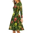 thumbnail image 2 of Suhoaziia Women Dresses for Special Occasions Christmas Tree Gift All Over Print Skater Skirt Elastic Loose Casual Self Party Cultivation Playwear with SleevesS, 2 of 7
