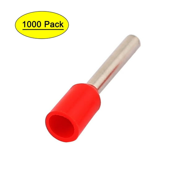 1000 Pcs 18 AWG 1.0mm2 Insulated Cord End Wire Ferrules Terminal Red VE1008