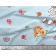 thumbnail image 2 of Soimoi Cotton Voile Fabric Flower & Leaves Watercolor Print Fabric by the Yard 56 Inch Wide, 2 of 3