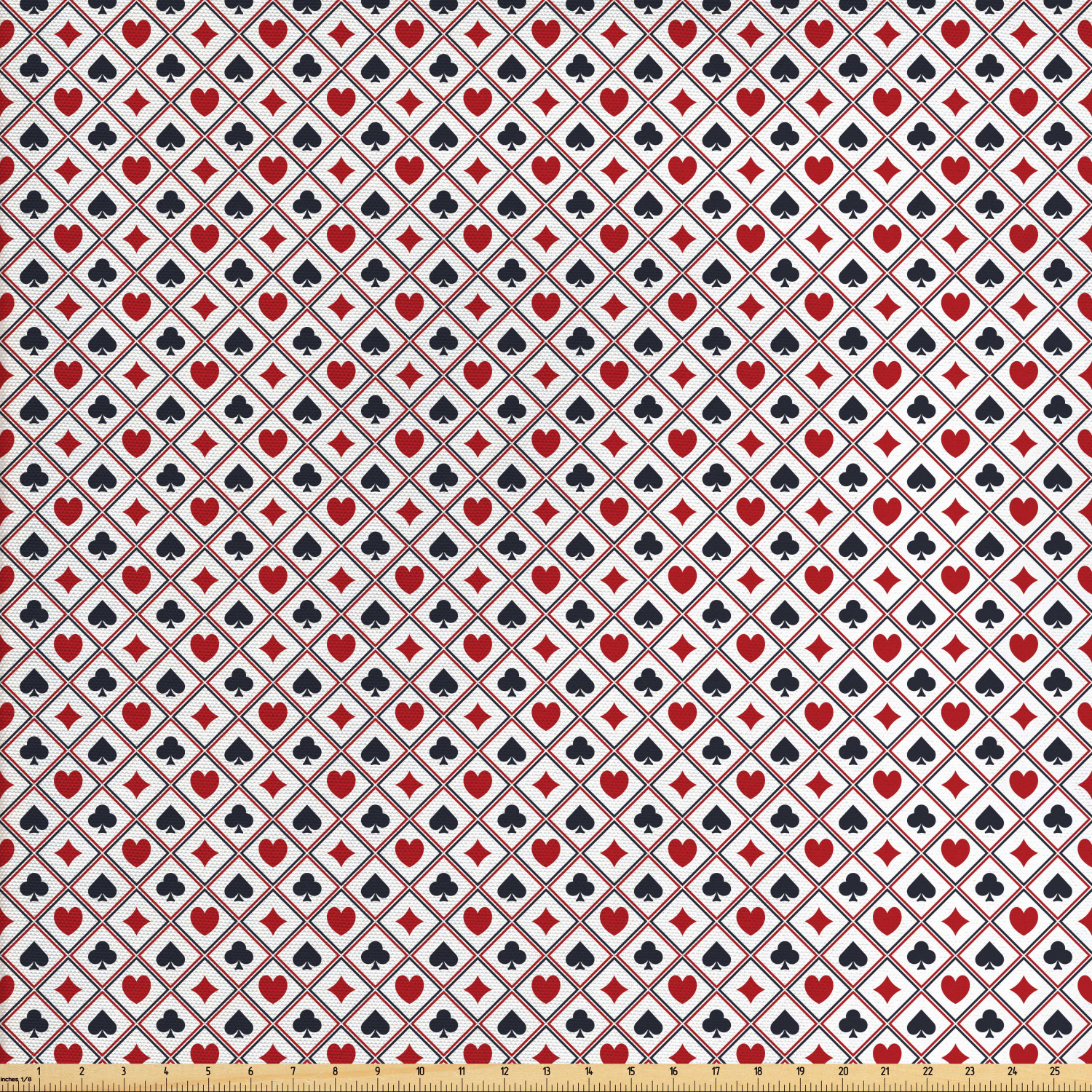 Casino Fabric by The Yard, Holdem Gambler Hearts Spades Diamons Success