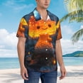 thumbnail image 3 of Fotbe Glowing Mushroom In Forest Camisa Hawaiana para Hombre Unisex – Camisa Casual de Verano con Botones de Manga Corta de Algodón y Lino,Medium, 3 of 7