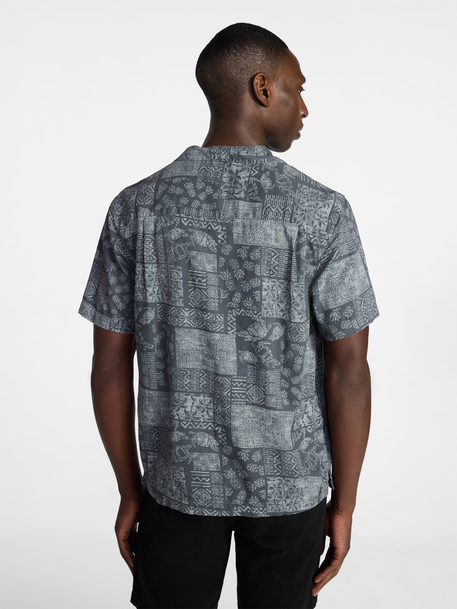 George Men's Relaxed Fit Linen Blend Camp Shirt with Short Sleeves, Sizes S-5XL, LT-3XLT