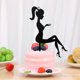 thumbnail image 3 of YARNOW 6PCS High Heel Girl Cake Topper Acrylic Cupcake Toppers Cake Picks Dessert Cake Decoration (Black), 3 of 4