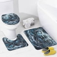 thumbnail image 4 of 4Pcs Octopus Ship Shower Curtain Set with Toilet Lid Cover Non-Slip Rugs for Bathroom, Horror Ocean Animal Shower Curtain Bathroom Sets with Hooks, 72x72 Inch, 4 of 6