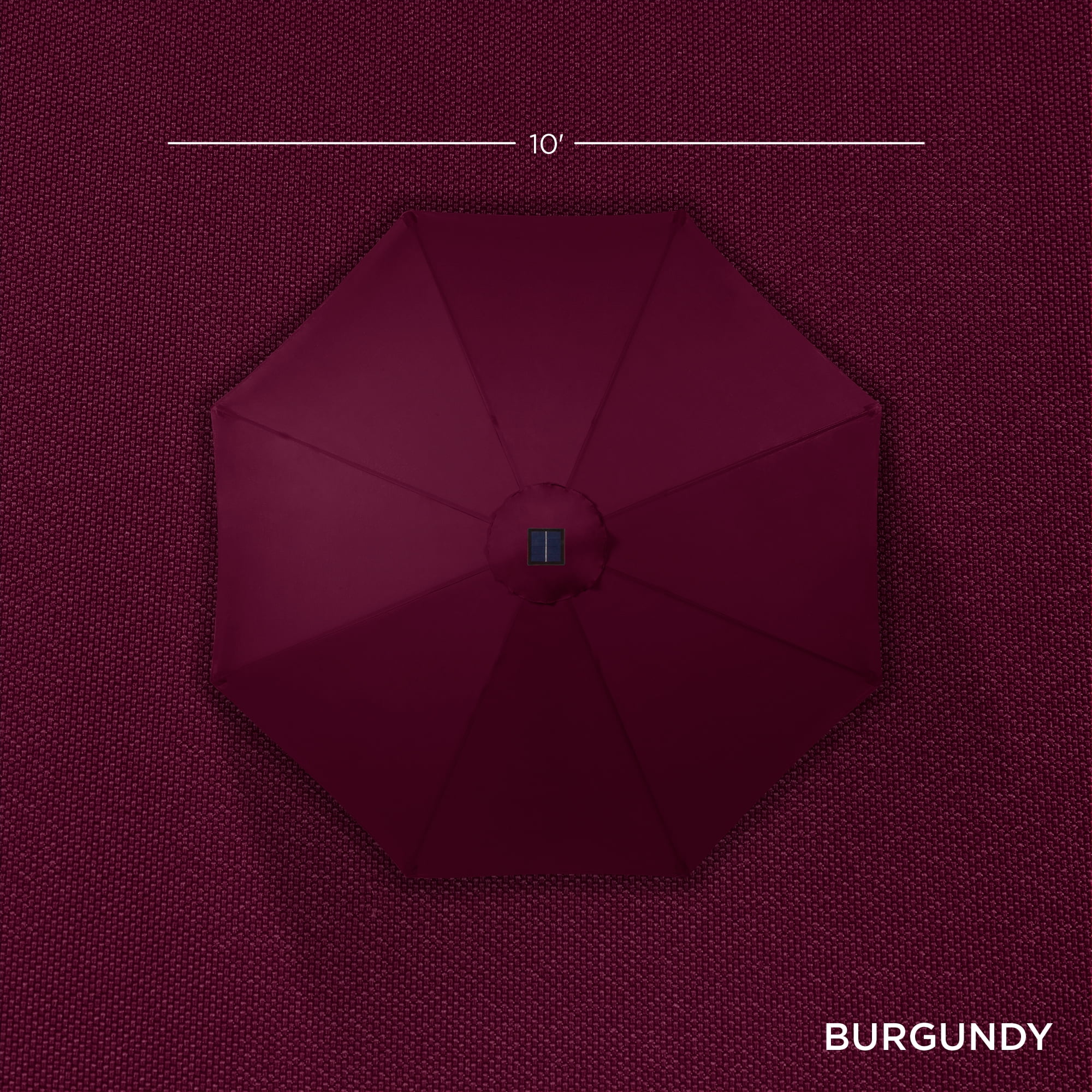 Best Choice Products 10ft Solar Led Lighted Patio Umbrella W Tilt Adjustment Fade Resistant Fabric Burgundy Walmart Com Walmart Com
