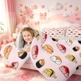 thumbnail image 3 of meiyoeat Sushi Cat Pattern Twin Comforter Sets,Cute Kitten Food Print Bedding Set,Light Gray Reversible,2-Piece,1 Comforter and 1 Pillowcase, 3 of 7