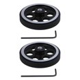 thumbnail image 1 of 2pcs 200X6mm Industrial Aluminum Rubber Measuring Rotary Encoder Meter Wheel,2 x Encoder Wheel 2 x Wrench,black & silver gray, 1 of 6
