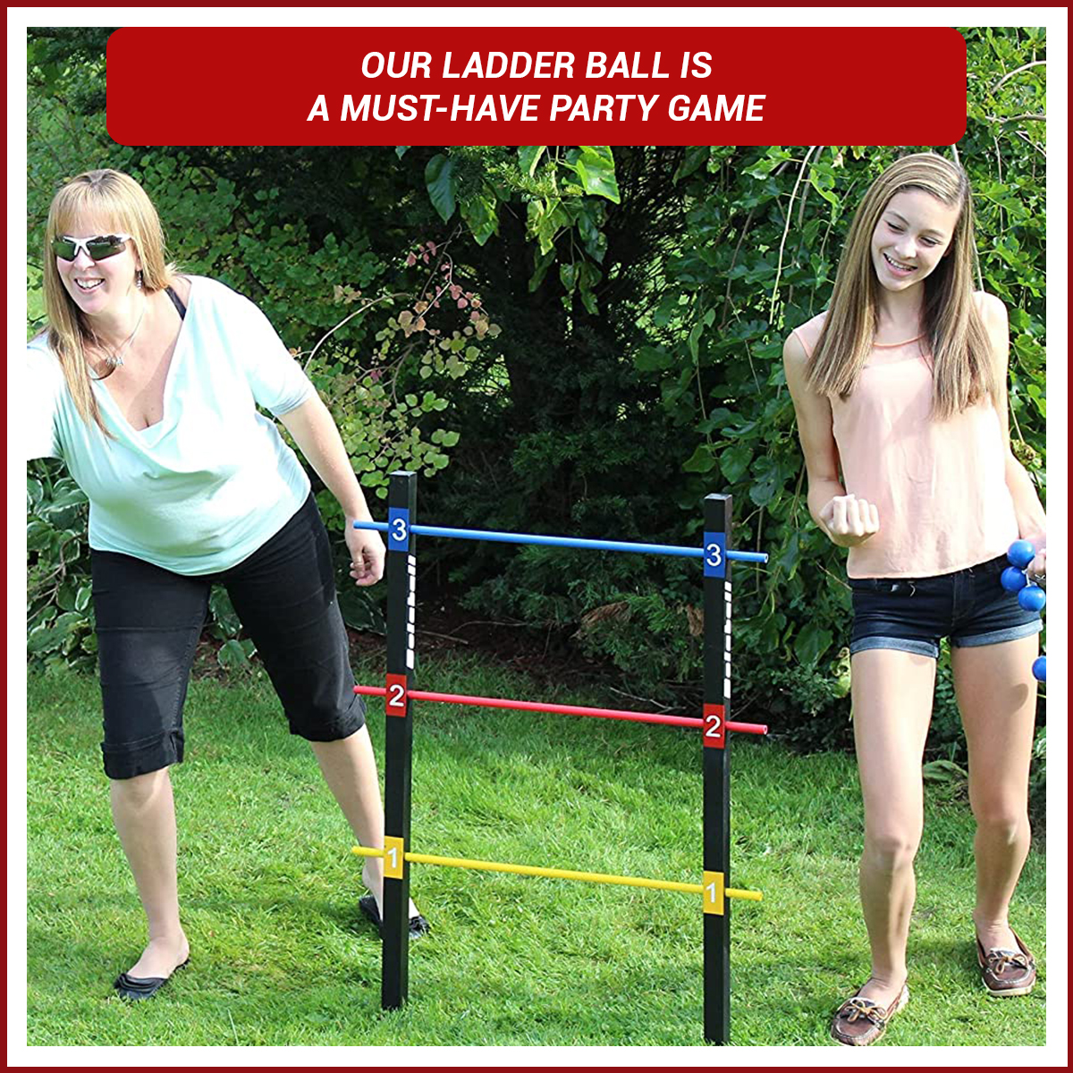 Bolaball Ladder Toss Indoor Outdoor Game Set for Yard & lawn Games