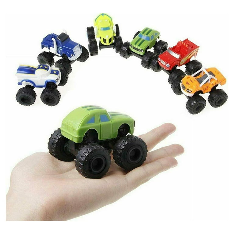 6Pcs Set Children Cartoon Machines Blaze Model Russian Classic Vehicles  Toys Monster Truck Racer Figure Kids Game Cars Gifts