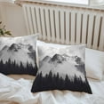 thumbnail image 5 of Snow Mountain Outdoor Pillow Covers Pack of 2 Nature Scenery Black Forest Vintage Style Waterproof Throw Pillow Covers Decorative Cushion Cases for Patio Garden Tent Balcony Couch 26x26 inch, 5 of 8