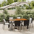 thumbnail image 1 of vidaXL 7 Piece Garden Dining Set with Cushions Black Poly Rattan, 1 of 5