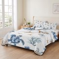 thumbnail image 2 of King Quilt Set 96''x106'', Blue Brown Coastal Lightweight Bedspread Coverlet Set with 2 Pillow Shams, Nautical Summer Beach Sea Turtle Breathable All Season Quilt Bedding for Bedroom/Guest Room, 2 of 9